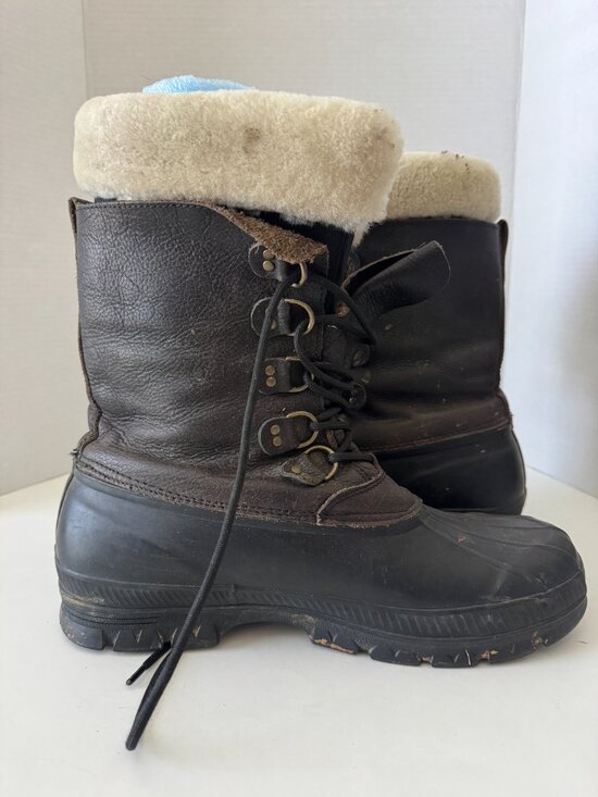 Polo Ralph Lauren Longhirst Insulated Duck Boots Mens 14D Brown Leather Rubber L main image 9